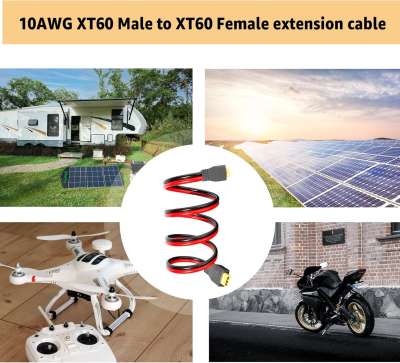 Кабель удлинитель XT60 10м 12AWG для солнечных панелей