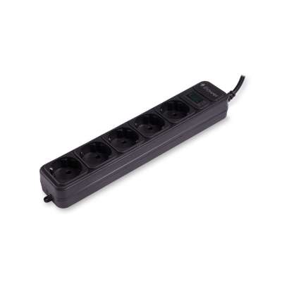 Сетевой фильтр iPower, iPEO5S, 5 розеток, 1.8 м., 220-240V, 10A, Чёрный