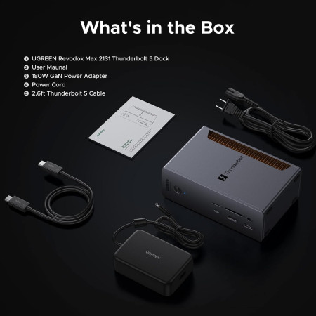 Док-станция USB-C 13-в-1 Thunderbolt 5, Revodok Max U715 (45790A) UGREEN