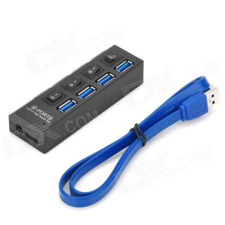USB 3.0 хаб 4 порта высокоскоростной c переключателем
