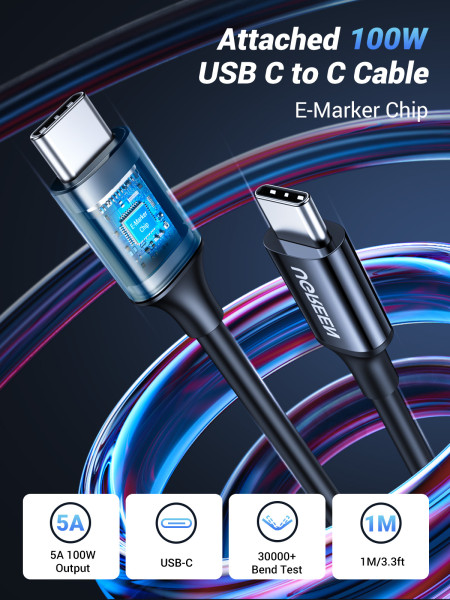 Автомобильное зарядное устройство 2C1A, QC4+/PD3.0, 130W + Кабель 1м EC705 (55511) UGREEN