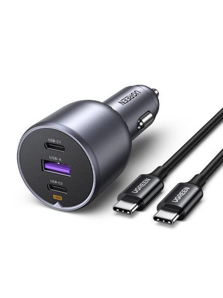 Автомобильное зарядное устройство 2C1A, QC4+/PD3.0, 130W + Кабель 1м EC705 (55511) UGREEN