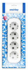 Колодка SmartBuy 4 розетки, 16А, без вкл., с заземлением (SBE-16-4-00-Z)