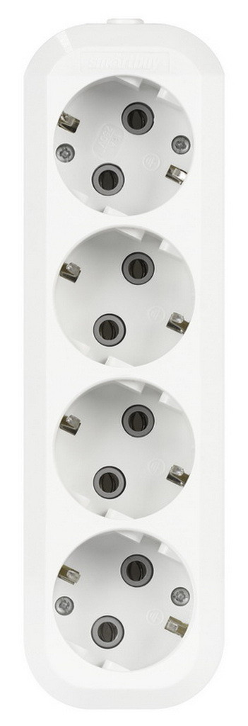 Колодка SmartBuy 4 розетки, 16А, без вкл., с заземлением (SBE-16-4-00-Z)