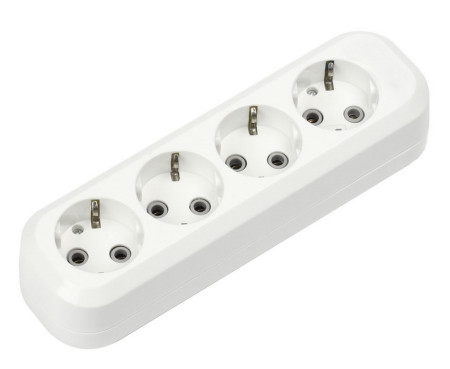 Колодка SmartBuy 4 розетки, 16А, без вкл., с заземлением (SBE-16-4-00-Z)