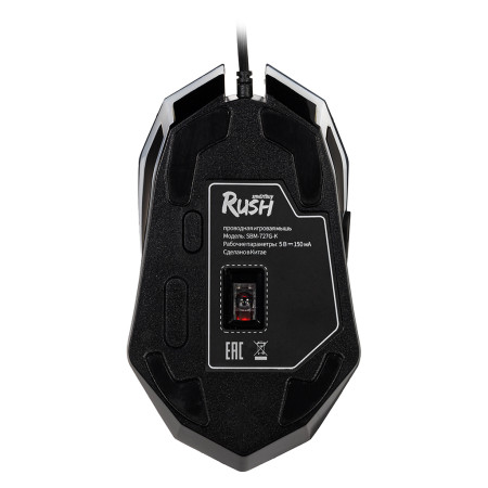 Мышь проводная SmartBuy RUSH Mission, USB, 1.4м, 3200dpi, Черный (SBM-727G-K)