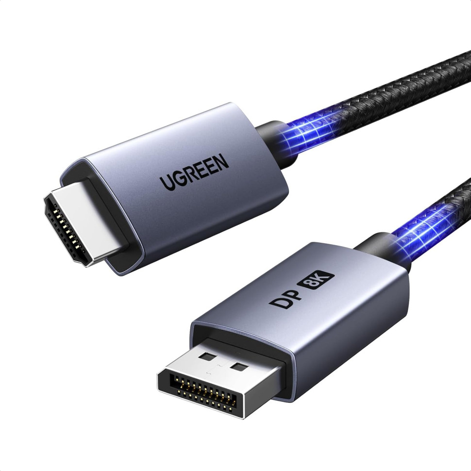 Кабель DisplayPort(m) - HDMI(m), 2m, 8K@60Hz, DP141 (25735) UGREEN