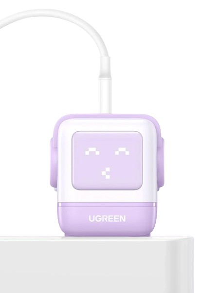 Зарядное устройство на 2xUSB-C+1 USB, 65W, QC4.0+, Nexode Robot GanN, Purple CD361 (35291) UGREEN