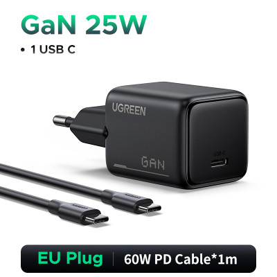 Зарядное устройство на 1C, 25W, QC4.0/PD3.0, Gan N, + кабель 60W, 1m X517 (75103) UGREEN