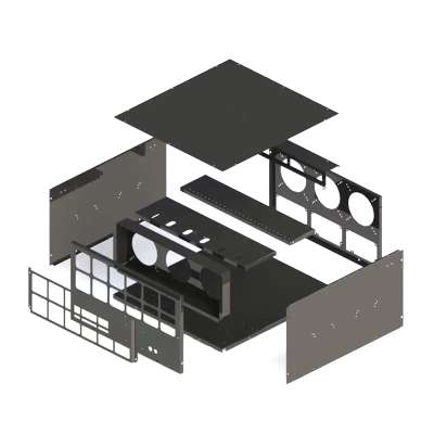Корпус продувной Cryptone-21/12 (12-15 GPU) 1005х570х300, 6 мест под блок ATX, 12 fan 120/140/150mm