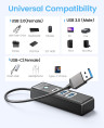 USB 3.0 хаб ORICO 2xUSB-A + USB-C, 0.15m (PWC2U-U3-015-BK-EP)