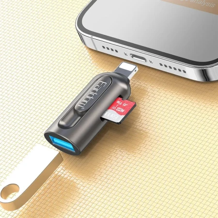 Картридер Earldom ET-OT103 Lightning 8-pin на USB 3.0/ MicroSD