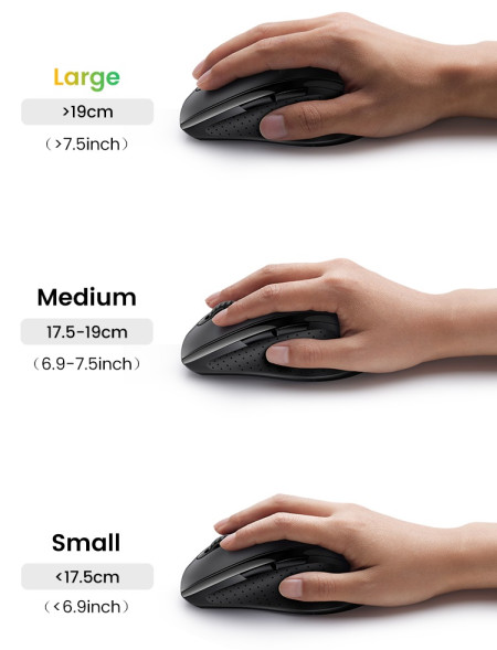 Мышь беспроводная UGREEN M511, 2.4GHz, 1600dpi, Черный (45012)