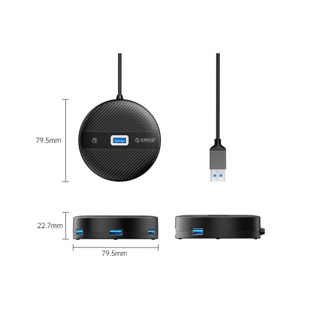 USB 3.0 хаб ORICO (YS2-U3-03-BK-BP)