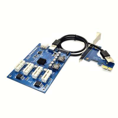 Плата расширения PCI-E x1 to 4 PCI-E x1 (Splitter 1x4)