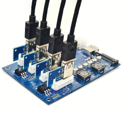 Плата расширения PCI-E x1 to 4 PCI-E x1 (Splitter 1x4)