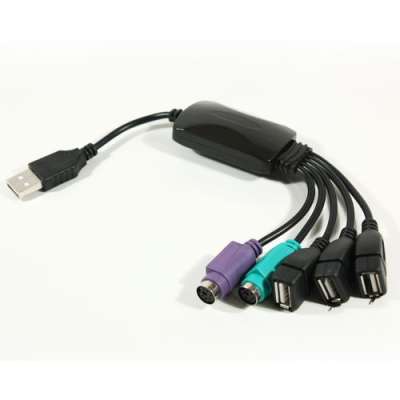 USB хаб, 3 порта + 2PS/2
