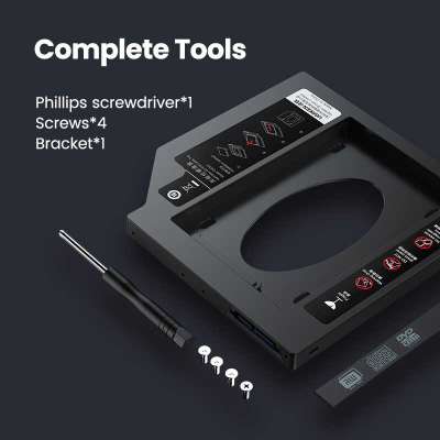 Бокс для установки жесткого диска в отсек DVD ноутбука 9,5мм  UGREEN